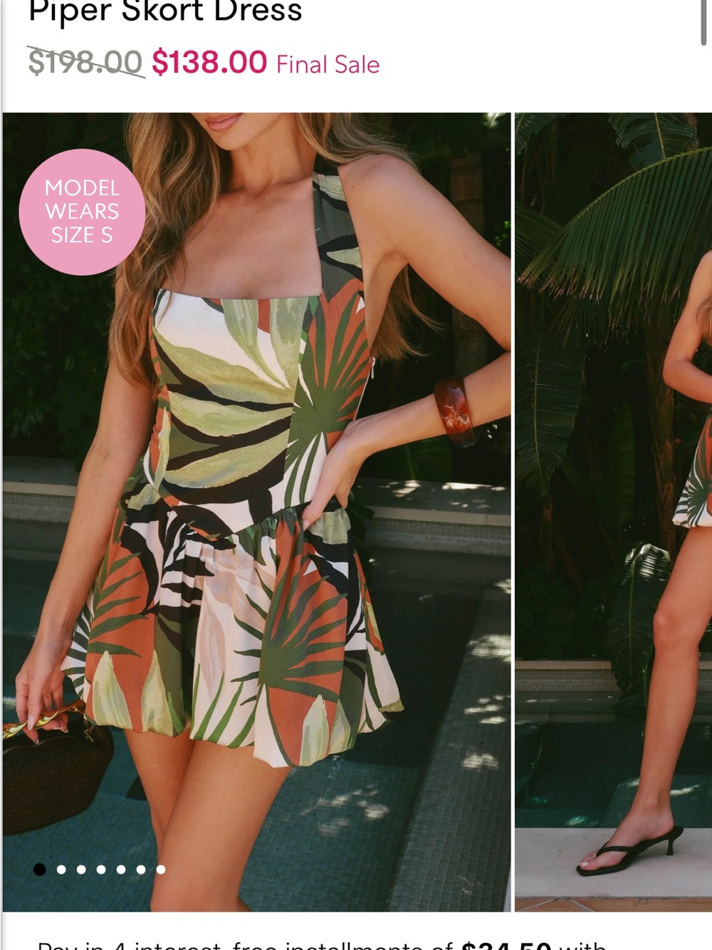 Show Me Your MuMu Piper Skort Dress in Green & Rust